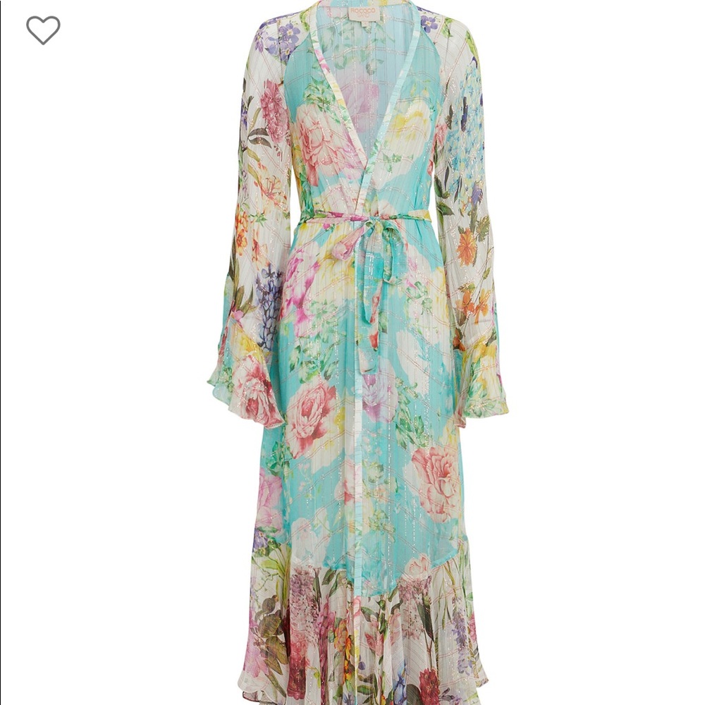 New! Rococo&Sand Sold Out Trinity Floral Cape Robe - Picture 6 of 9